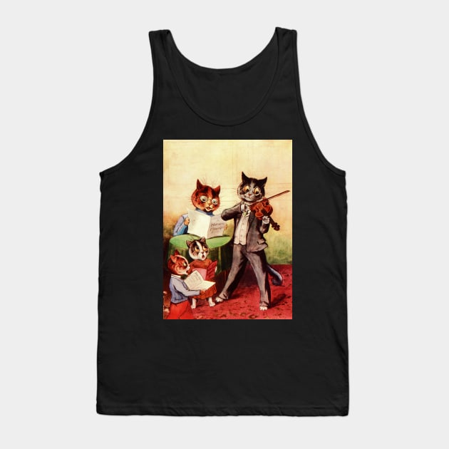 Musical Cat Family by Louis Wain Tank Top by KarwilbeDesigns